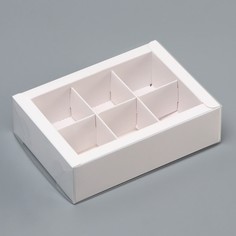 Коробка для 6 конфет, 13.7×9.85×3.85 см. кондитерская упаковка Upak Land