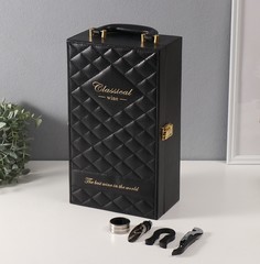 Шкатулка подарочная для 2 бутылок No Brand