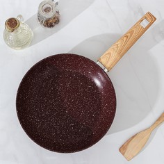 Сковорода magistro natural. brown, d=24 см, кованый алюминий, ручка soft-touch, антипригарное покрытие, индукция, коричневая