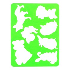 Набор трафарет-раскраска calligrata, 6 штук (транспорт, инструменты, космос, морские обитатели, животные африки, листья), для мальчиков