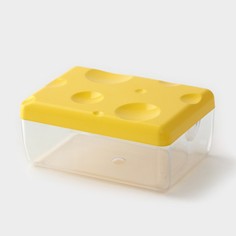 Контейнер для хранения сыра ricco, 16×11×7 см, пластик, желтый