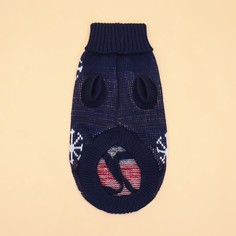 Свитер для животных, размер 10 (дс 23-26, ог 28-35, ош 18-22 см), синий Пижон