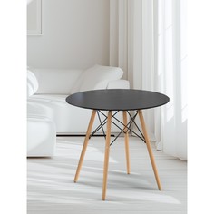 Стол круглый клик мебель dt-957, диаметр 80 см, черный