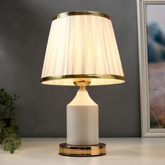 Лампа настольная 16136/1wt e27 40 вт бело-золотой 21×21×34 см risalux