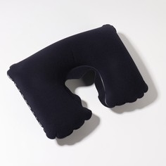 Подушка надувная для шеи, дорожная, 37×25 см, синяя Onlitop