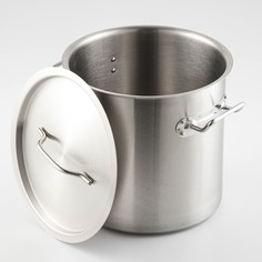Кастрюля hanna knövell horeca, 12 л, толщина 0.8 мм, 201 сталь, дно 3 мм, с теплораспределительным слоем, индукция, нержавеющая сталь