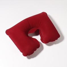 Подушка надувная для шеи, дорожная, 38×24 см, бордовая Onlitop