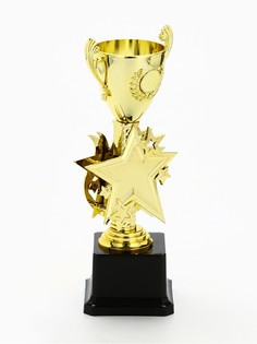 Кубок 193, наградная фигура, золото, подставка пластик, 23 х 9 х 7.5 см Командор