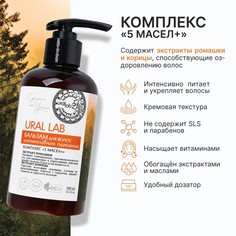 Бальзам для волос с экстрактом ромашки и корицы, интенсивное питание, 300 мл, eco lab by ural lab