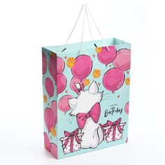 Пакет подарочный крафт happy birthday,40×31×11.5 см, коты аристократы Disney