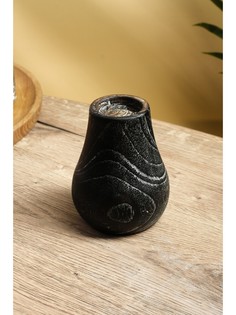 Подсвечник из дерева джати, d 4 см, 9х9х12 см, цв. темно-коричневый No Brand
