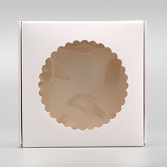 Набор подарочная коробка сборная, белая, с окном, 11.5×11.5×3 см Upak Land