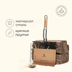 Решетка - гриль универсальная maclay, 28 x 31 см, хромированная сталь, для мангала