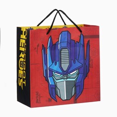 Пакет подарочный крафт autobot heroes, 22×22×11 см, трансформеры Hasbro