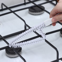 Щетка для чистки посуды и решеток-гриль raccoon, треугольник, 24×6.5х1.5 см, белая