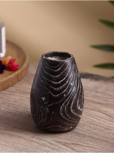 Подсвечник из дерева джати, d 4 см, 8х8х11 см, цв. темно-коричневый No Brand