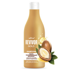 Revivor Gold Шампунь ультраразглажив. для волос с маслами жожоба, аргана и кератином 500мл Белита