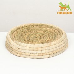 Экологичный лежак для животных (хлопок+рогоз), 50 см, белая Пижон