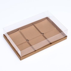 Коробка для муссовых пирожных 6 штук, 26×17×6 крафт Upak Land