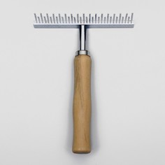 Расческа-грабли wood с зубьями разной длины, деревянная ручка, 12,5 х 9,5 см Пижон