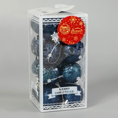 Ёлочные игрушки, шары новогодние , пластик, набор d-4 см, 16 шт Зимнее волшебство