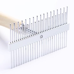 Расческа перепендикулярная wood двухсторонняя, деревянная ручка Пижон
