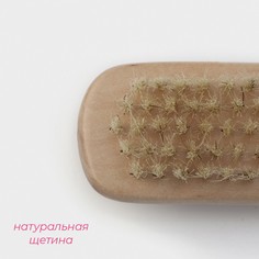 Щетка - пемза для тела с ручкой доляна, натуральная щетина
