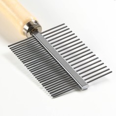 Расческа wood двухсторонняя с деревянной ручкой, 17 х 5,5 см Пижон