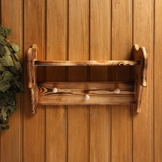 Полка вешалка обожженная, 3 крючка, 43×25×17 см Добропаровъ