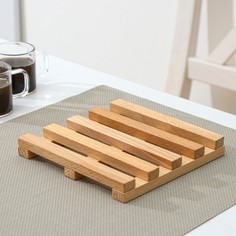 Подставка под горячее деревянная доляна,15×15×2 см, массив бука