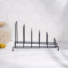 Подставка для крышек на 5 предметов доляна, 28,5×12,5×16,5 см, цвет черный