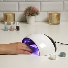 Лампа для гель-лака luazon luf-18, uv/led, 24 вт, 8 диодов, таймер 60/90/120 сек, usb, белая