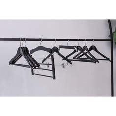 Плечики - вешалка для брюк и юбок ladо́m bois, 44,5×1,2×27,5 см, с зажимами, широкие плечики, деревянная сорт а