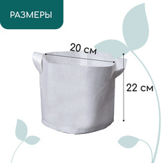 Контейнер с ручками, 22 × 20 см, 5,5 л, спанбонд, плотность 130 г/м², greengo