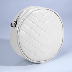 Сумка женская круглая из искусственной кожи, 18х18 см, цвет белый Nazamok