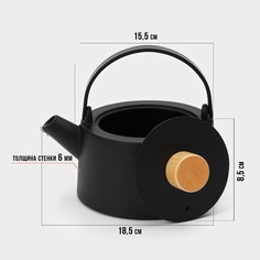 Чайник для плиты с эмалированным покрытием внутри magma
