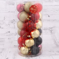 Ёлочные игрушки, шары новогодние , пластик, набор d-6 см, 30 шт Зимнее волшебство
