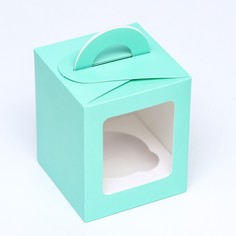 Коробка для 1 капкейка, зеледляя, 9.2×9.2×11.1 см Upak Land