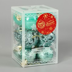 Ёлочные игрушки, шары новогодние , пластик, набор d-4 см, 12 шт Зимнее волшебство