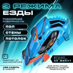 Антигравитационная машинка laser, управление лазером, работает от аккумулятора, ездит по стенам, цвет синий Автоград