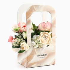 Коробка-переноска для цветов flowers for you, 17 х 12 х 32 см Дарите счастье