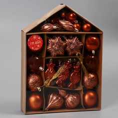 Ёлочные игрушки, пластик, набор 32 шт Зимнее волшебство