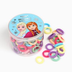 Резинка для волос, набор 100 штук в банке, 1.5 см, холодное сердце Disney