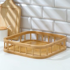 Поднос квадратный доляна jungle, 30,5×30,5 см, бамбук