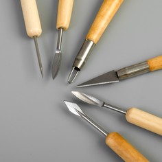 Инструменты для творчества (набор 6 шт) дерево, металл 17 см Арт Узор