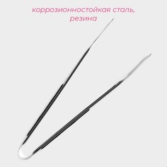 Щипцы кухонные доляна chrome, 28,5 см нержавеющая сталь, цвет черный