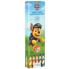 Цветные карандаши, 12 цветов, трехгранные, щенячий патруль PAW Patrol