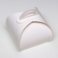 Коробка под бенто-торт без окна, белая, 12.5×10.5×11 см Upak Land