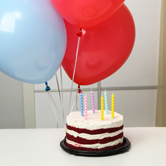 Свечи для торта, 6 шт, витые + воздушные шары, 5 шт, ассорти Страна Карнавалия