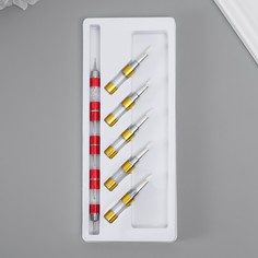 Инструмент для творчества набор 10 насадок пластик, металл, резина 2х12,5х29,5 см Арт Узор
